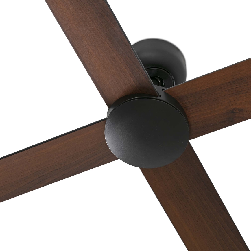 FARO 34356WT - Griestu ventilators RUDDER L brūna/melna d. 132 cm Wi-Fi Tuya + tālvadības pults