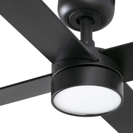 FARO 34356WT1S - LED dimējamais griestu ventilators RUDDER L LED/18W/230V 2700/3000/4000K Ø 132 cm brūns/melns Wi‑Fi Tuya + tālvadība