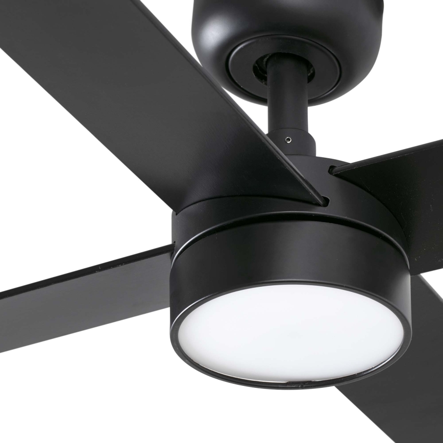 FARO 34356WT1S - LED dimējamais griestu ventilators RUDDER L LED/18W/230V 2700/3000/4000K Ø 132 cm brūns/melns Wi‑Fi Tuya + tālvadība