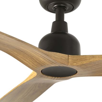 FARO 34360 - Griestu ventilators OUTWOOD L brūna/melna d. 150 cm IP44 + tālvadības pults