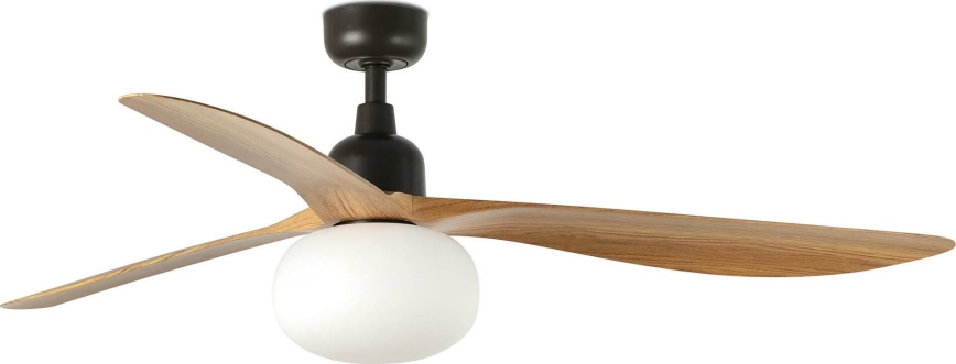 FARO 34360WT-11L - Griestu ventilators OUTWOOD L 1xE27/15W/230V brūna/melna d. 150 cm Wi-Fi Tuya IP44 + tālvadības pults