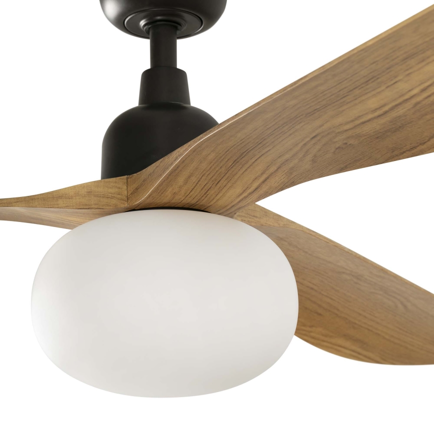 FARO 34360WT-11L - Griestu ventilators OUTWOOD L 1xE27/15W/230V brūna/melna d. 150 cm Wi-Fi Tuya IP44 + tālvadības pults