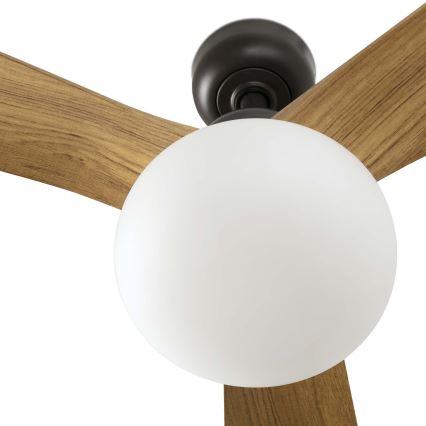 FARO 34360WT-11L - Griestu ventilators OUTWOOD L 1xE27/15W/230V brūna/melna d. 150 cm Wi-Fi Tuya IP44 + tālvadības pults