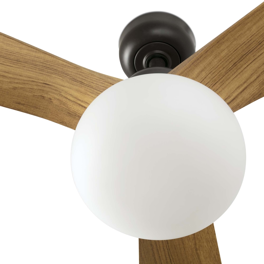 FARO 34360WT-11L - Griestu ventilators OUTWOOD L 1xE27/15W/230V brūna/melna d. 150 cm Wi-Fi Tuya IP44 + tālvadības pults