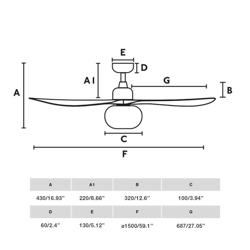 FARO 34360WT-11L - Griestu ventilators OUTWOOD L 1xE27/15W/230V brūna/melna d. 150 cm Wi-Fi Tuya IP44 + tālvadības pults