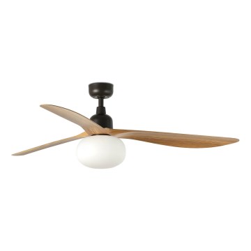FARO 34360WT-11L - Ventilator de tavan OUTWOOD L 1xE27/15W/230V maro/negru diametru 150 cm Wi-Fi Tuya IP44 + telecomandă