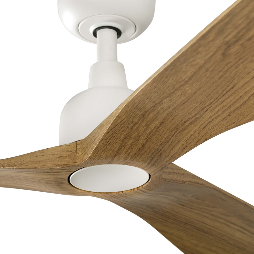 FARO 34361 - Griestu ventilators OUTWOOD L brūna/balta d. 150 cm IP44 + tālvadības pults
