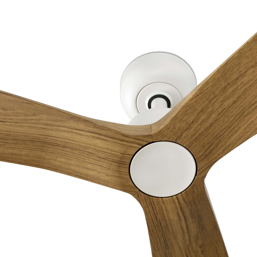 FARO 34361 - Griestu ventilators OUTWOOD L brūna/balta d. 150 cm IP44 + tālvadības pults