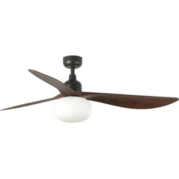 FARO 34362WT-11L - Griestu ventilators OUTWOOD L 1xE27/15W/230V brūna/melna d. 150 cm Wi-Fi Tuya IP44 + tālvadības pults