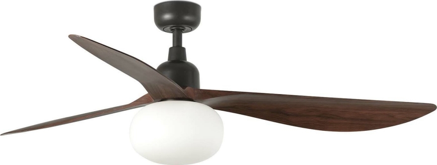 FARO 34362WT-11L - Griestu ventilators OUTWOOD L 1xE27/15W/230V brūna/melna d. 150 cm Wi-Fi Tuya IP44 + tālvadības pults