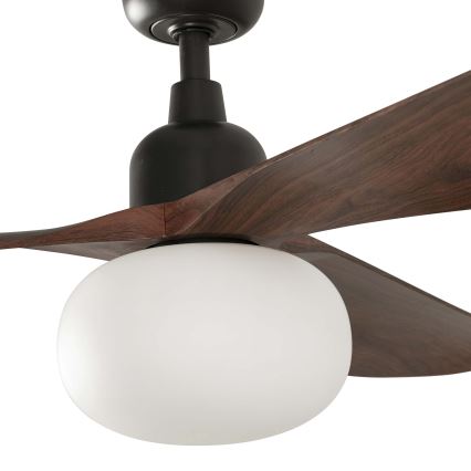 FARO 34362WT-11L - Griestu ventilators OUTWOOD L 1xE27/15W/230V brūna/melna d. 150 cm Wi-Fi Tuya IP44 + tālvadības pults
