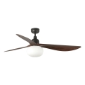 FARO 34362WT-11L - Ventilator de tavan OUTWOOD L 1xE27/15W/230V maro/negru diametru 150 cm Wi-Fi Tuya IP44 + telecomandă