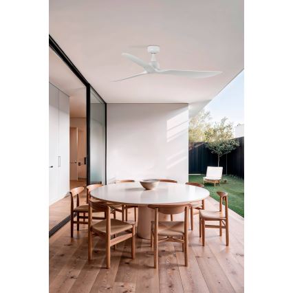 FARO 34363 - Griestu ventilators OUTWOOD L balta d. 150 cm IP44 + tālvadības pults