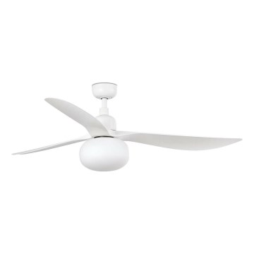 FARO 34363WT-11L - Griestu ventilators OUTWOOD L 1xE27/15W/230V balta d. 150 cm Wi-Fi Tuya IP44 + tālvadības pults