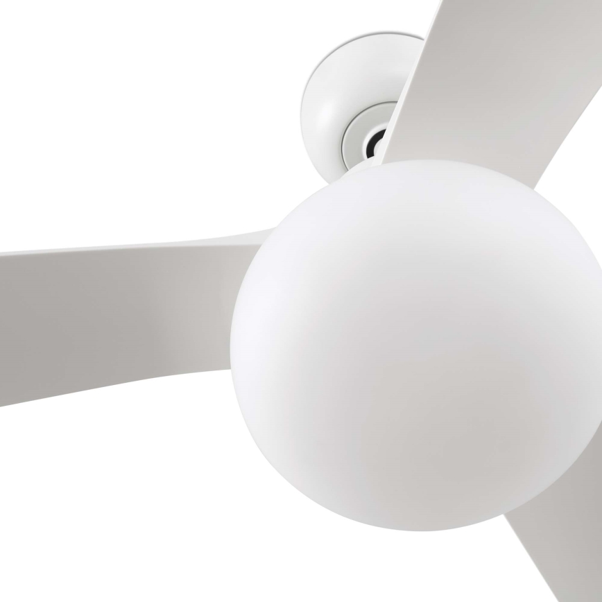 FARO 34363WT-11L - Griestu ventilators OUTWOOD L 1xE27/15W/230V balta d. 150 cm Wi-Fi Tuya IP44 + tālvadības pults