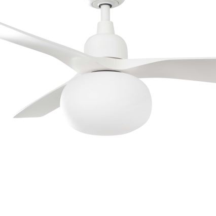 FARO 34363WT-11L - Griestu ventilators OUTWOOD L 1xE27/15W/230V balta d. 150 cm Wi-Fi Tuya IP44 + tālvadības pults