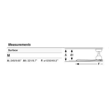 FARO 34370 - Griestu ventilators MARINE M Ø 125 cm brūns/balts IP44 + tālvadības pults