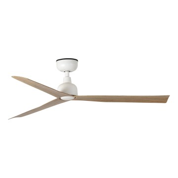 FARO 34370WT - Griestu ventilators MARINE M diam. 125 cm brūns/balts IP44 Wi-Fi Tuya + tālvadība