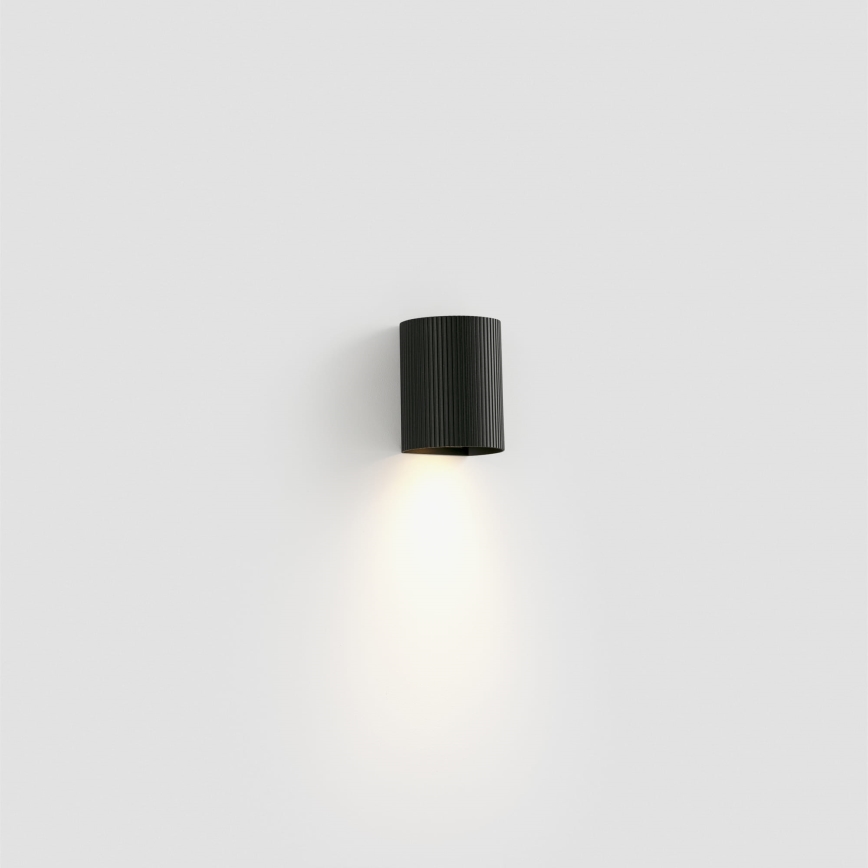 FARO 40527 - Sienas lampa SOLE 1xGU10/8W/230V melna gliemežvāka apaļa