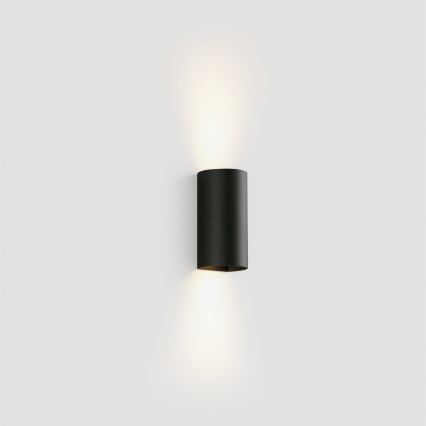 FARO 40539 - Sienas lampa SOLE 2xGU10/8W/230V melna apaļa