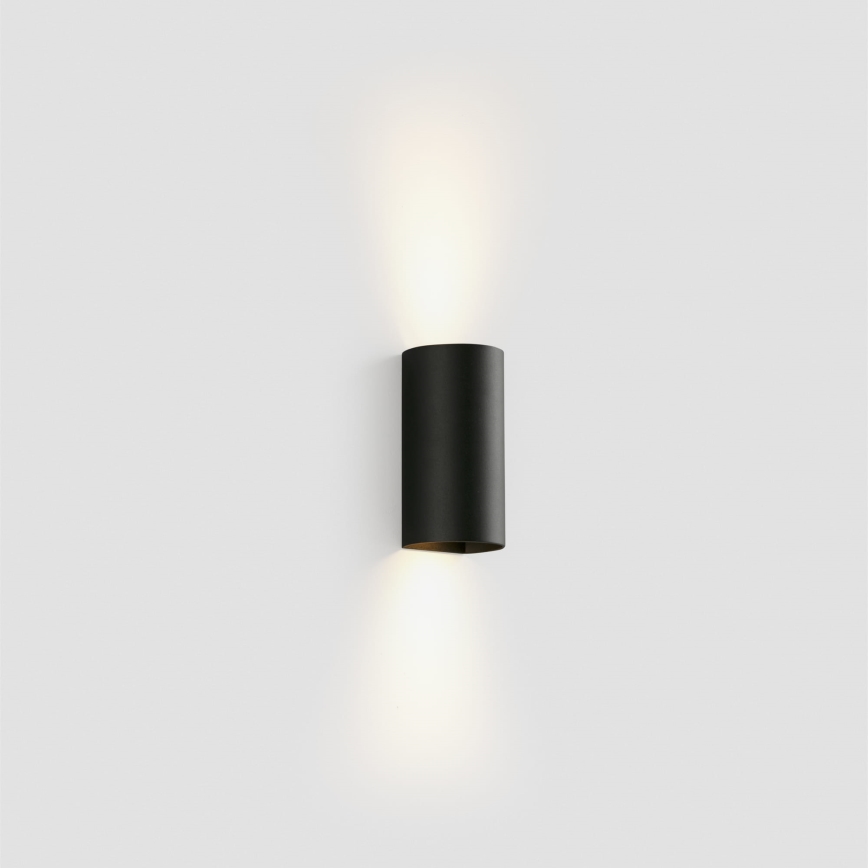 FARO 40539 - Sienas lampa SOLE 2xGU10/8W/230V melna apaļa