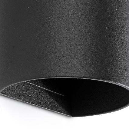 FARO 40539 - Sienas lampa SOLE 2xGU10/8W/230V melna apaļa