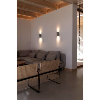 FARO 40540 - Sienas lampa SOLE 2xGU10/8W/230V pelēka apaļa