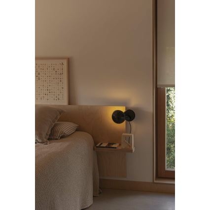 FARO 56100 - Galda lampa ar stiprinājumu 2in1 BELA 1xE27/15W/230V melna