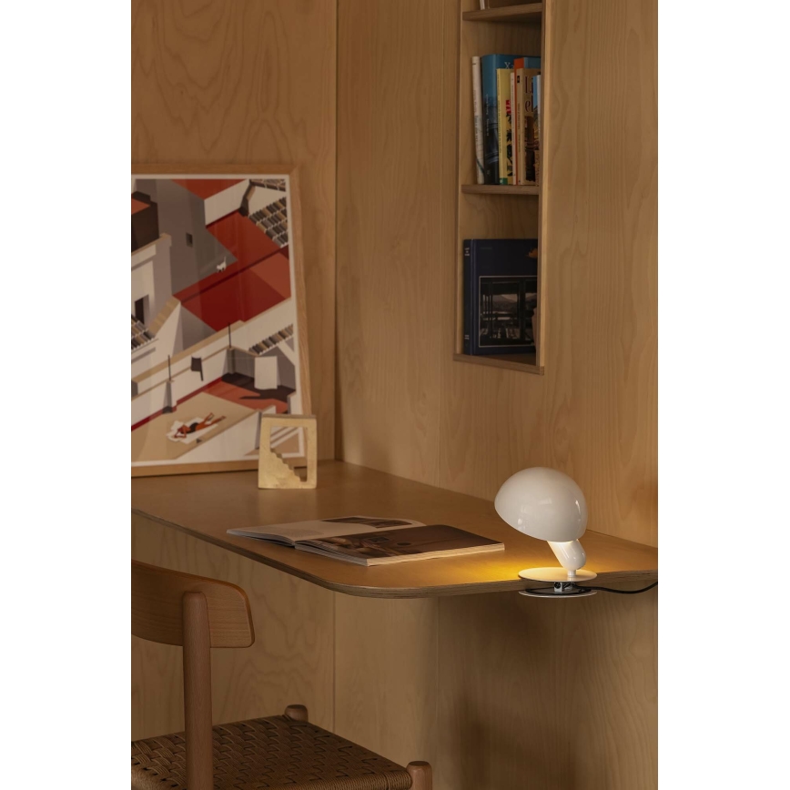 FARO 56101 - Galda lampa ar stiprinājumu 2in1 BELA 1xE27/15W/230V balta