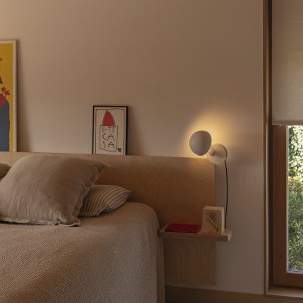 FARO 56101 - Galda lampa ar stiprinājumu 2in1 BELA 1xE27/15W/230V balta