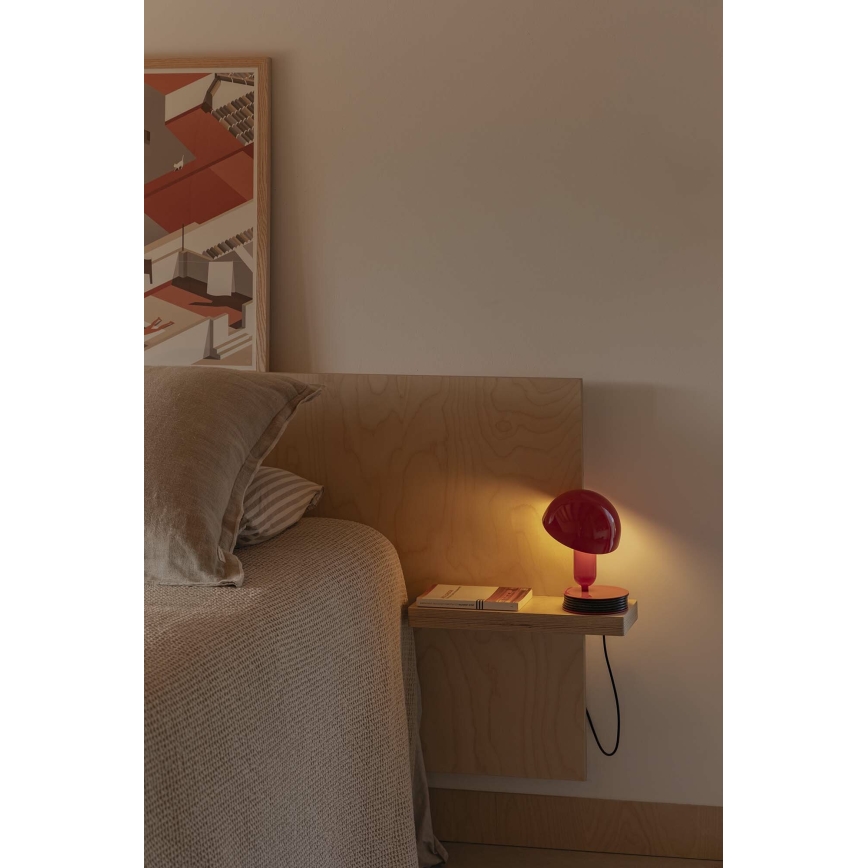 FARO 56103 - Galda lampa ar stiprinājumu 2in1 BELA 1xE27/15W/230V sarkana