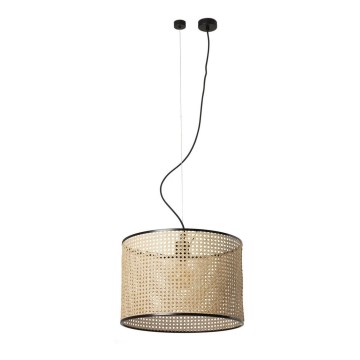 FARO 64314-49 - Lustra ar auklu MAMBO 1xE27/15W/230V d. 45 cm rotangpalmas/melna