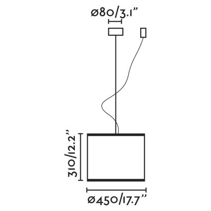 FARO 64314-49 - Lustra ar auklu MAMBO 1xE27/15W/230V d. 45 cm rotangpalmas/melna