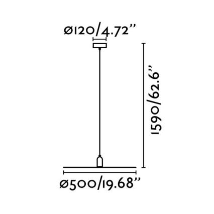 FARO 68145 - Lustra uz auklas PLAT 1xE27/60W/230V