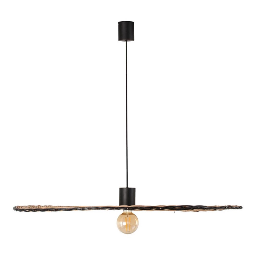 FARO 68590-70 - Lustra ar auklu COSTAS 1xE27/15W/230V d. 100 cm melna/rotanga