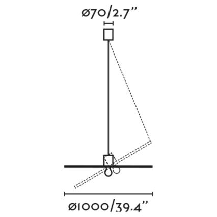 FARO 68590-70 - Lustra ar auklu COSTAS 1xE27/15W/230V d. 100 cm melna/rotanga