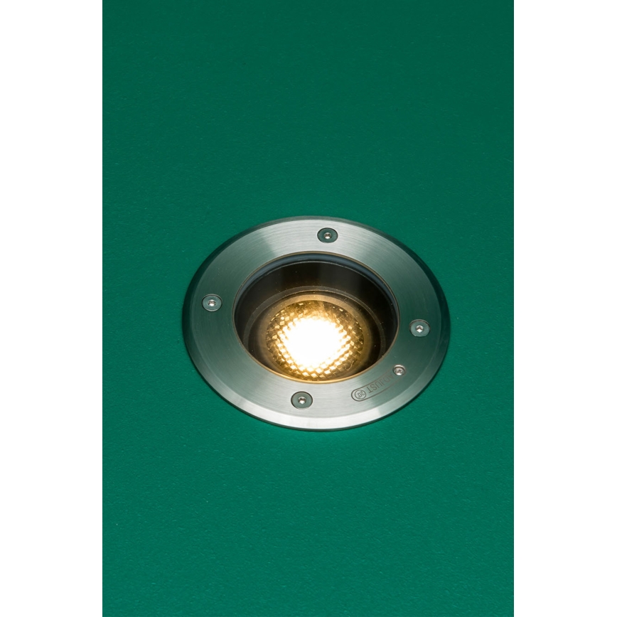FARO 70310 - Āra iebūvējams brauktuves gaismeklis GEISER 1xGU10/8W/230V IK08 IP67 nerūsējošais tērauds