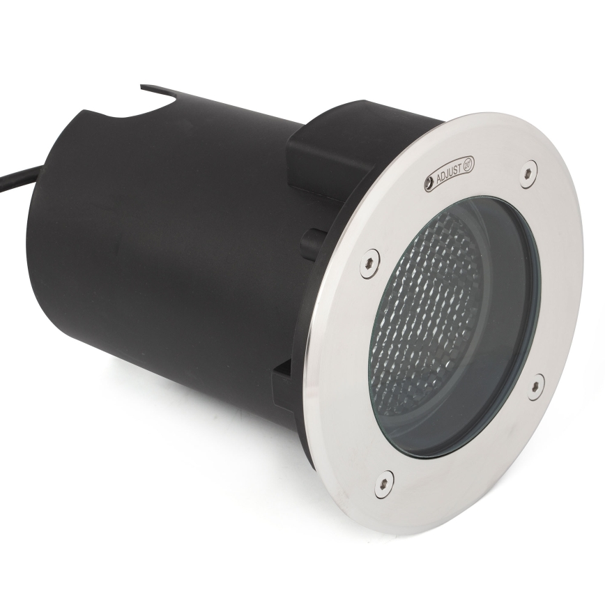 FARO 70310 - Āra iebūvējams brauktuves gaismeklis GEISER 1xGU10/8W/230V IK08 IP67 nerūsējošais tērauds