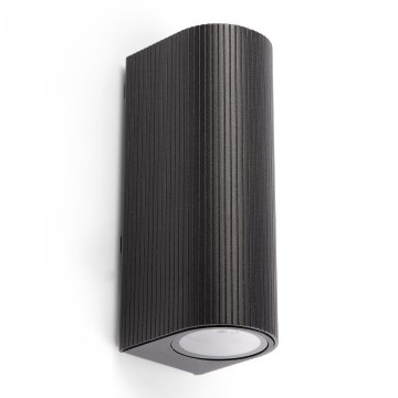 FARO 70327 - Āra sienas gaismeklis ESTELA 2xGU10/5W/230V IP65 melns