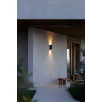 FARO 70327 - Āra sienas gaismeklis ESTELA 2xGU10/5W/230V IP65 melns