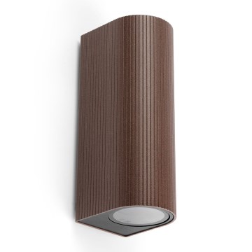 FARO 70329 - Āra sienas gaismeklis ESTELA 2xGU10/5W/230V IP65 brūns
