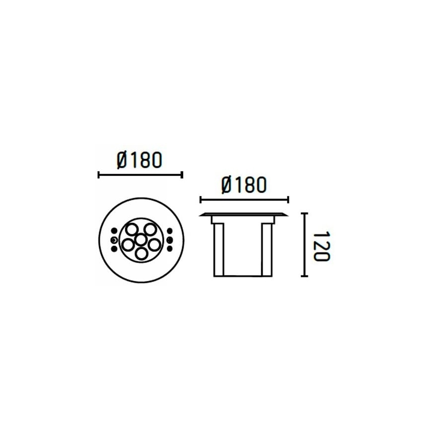 FARO 70456 - LED RGB Iegremdējama āra lampa EDEL LED/18W/24V IP68