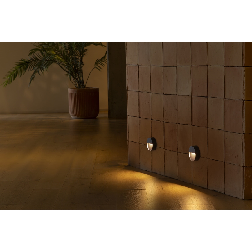 FARO 71960 - LED kāpņu gaismeklis DUNE LED/3W/230V 2200/2700/3200/4000K IP65 antracīts apaļš