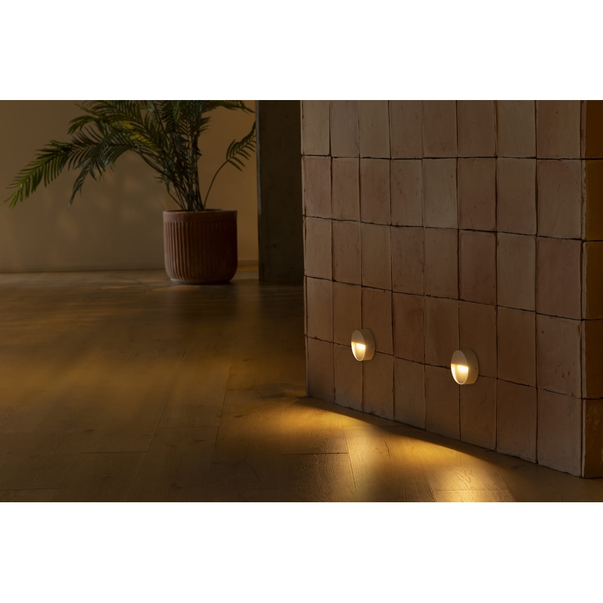 FARO 71961 - DUNE LED kāpņu gaismeklis, LED/3W/230V, 2200/2700/3200/4000K, IP65, balts, apaļš