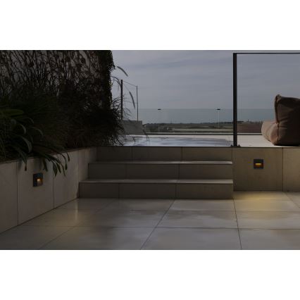 FARO 71963 - LED kāpņu gaismeklis DUNE LED/3W/230V 2200/2700/3200/4000K IP65 antracīts kvadrātveida