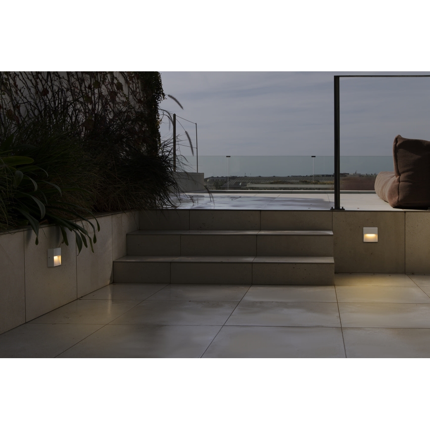 FARO 71964 - LED kāpņu gaismeklis DUNE LED/3W/230V 2200/2700/3200/4000K IP65 balts, kvadrātveida
