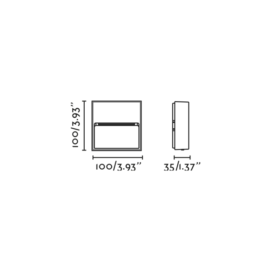 FARO 71964 - LED kāpņu gaismeklis DUNE LED/3W/230V 2200/2700/3200/4000K IP65 balts, kvadrātveida