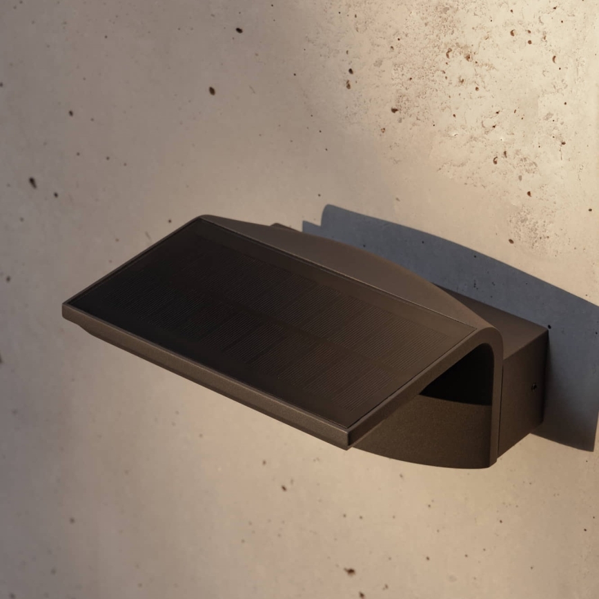 FARO 74456 - LED saules sienas gaismeklis ar sensoru LUMA LED/5W/3,7/230V IP65 antracīts