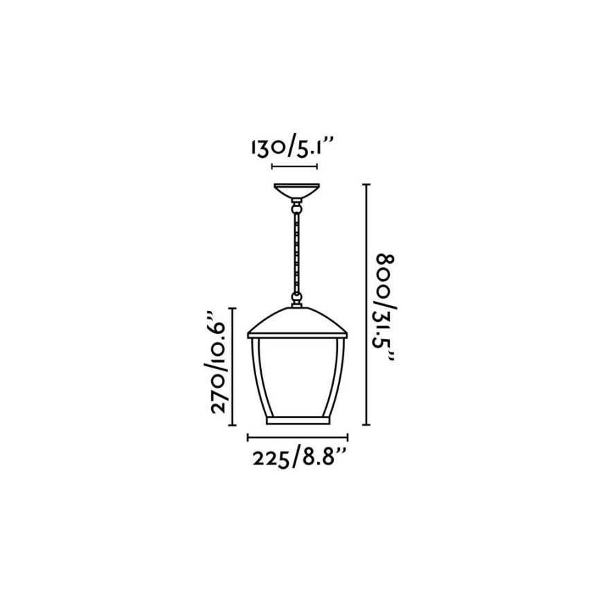 FARO 75002 - Āra lustra ar ķēdi WILMA 1xE27/100W/230V IP44