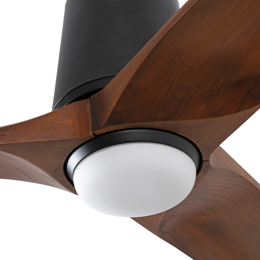 FARO 33839WT-1TW - LED Aptumšojams griestu ventilators HEYWOOD TUB L LED/10W/230V 2700/4000/6000K priede/melna d. 132 cm Wi-Fi Tuya + tālvadības pults